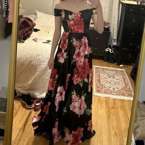 B Darlin Size 1-2 off-the-shoulder floral ball gown